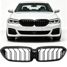 f�r BMW 5er G30 G31 17-20 KAMERA Nieren Grill GLANZ SCHWARZ Doppelsteg