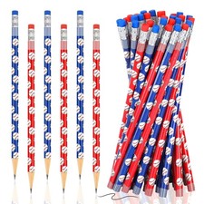 Rumia 36 Pcs Wooden Pencils with Eraser - Fun Kids' Baseball Pencils for Part...
