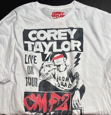 New XL Corey Taylor Slipknot Short Sleeve Cotton Grey Concert T-Shirt