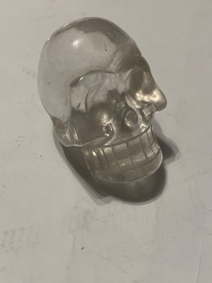 2.5  - Top Natural Clear Quartz Crystal Skull Hand Carved Polished Gemstone