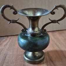 Messingvase mit zwei Griffen, dekorativ, ab 1945