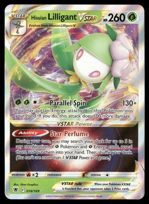 Hisuian Lilligant VSTAR 018/189 SWSH10: Astral Radiance LP-NM Pokemon TCG
