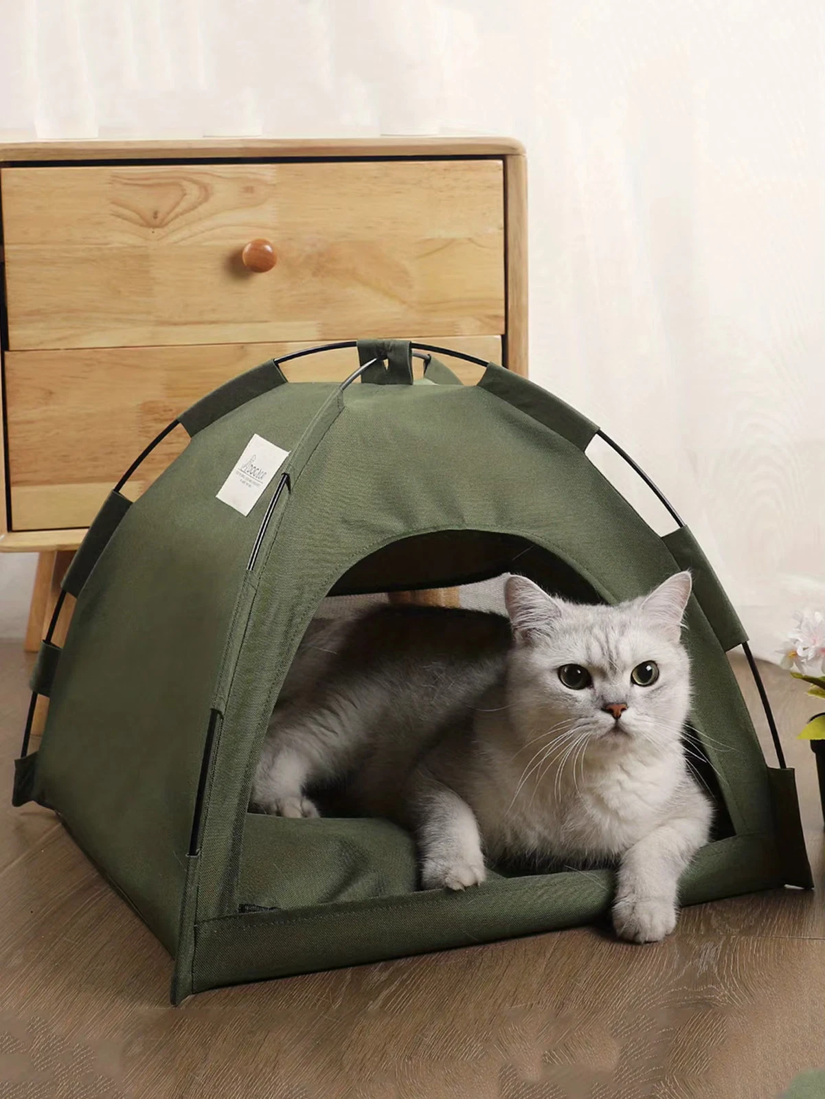 Pet Tent House Removable Enclosed Dog Cat Tent Bed Indoor Folding Portable Comfo