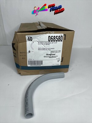2 - IPEX Scepter 068580 EE1090 1/2'' PVC Conduit 90 Deg Elbow UL Rad Sch 40 SpxSp