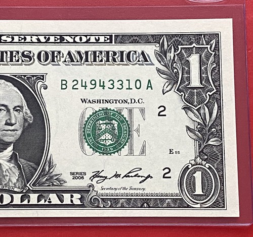2006 $ 1 Dollarschein FRN, (New York B) UNZIRKULIERTE BANKNOTE.