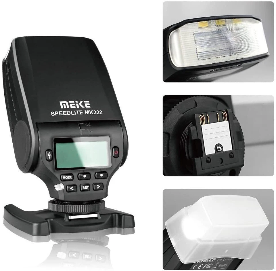 MEIKE MK320 i-TTL Master HSS Flash Light SpeedLite For Canon Nikon Sony Fujifilm - Image 4 of 4