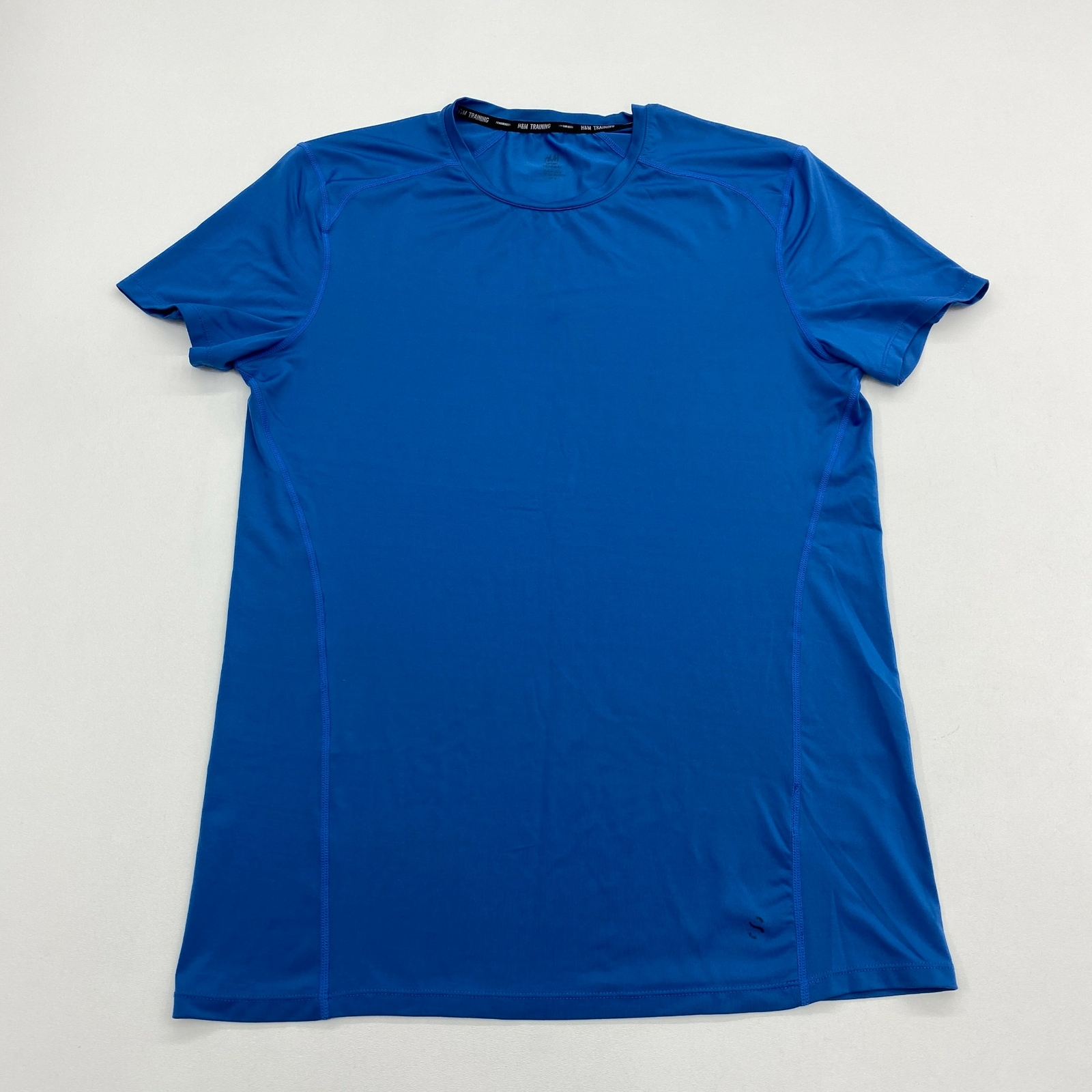 H&M Training Shirt Mens M Blue Crew Neck Short Sleeve Workout