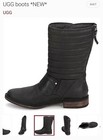 🔥SALE-UGG Tatum Black Leather Buckle Strap Padded Shaft Moto Boots Sz 8 1001833 — photo 4