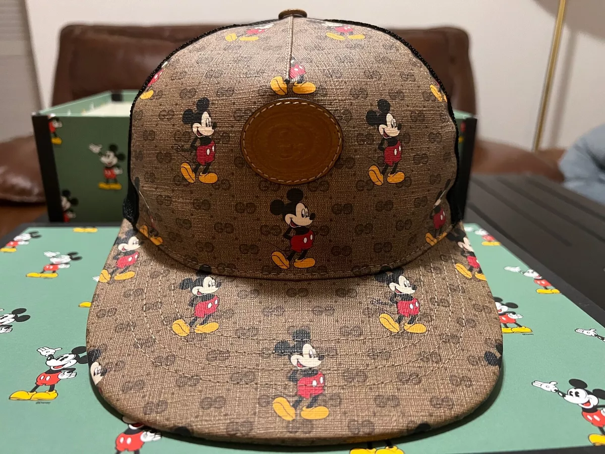 GUCCI Disney Mickey Collaboration Mouse Cap Baseball Hat Unisex Size S With  Box