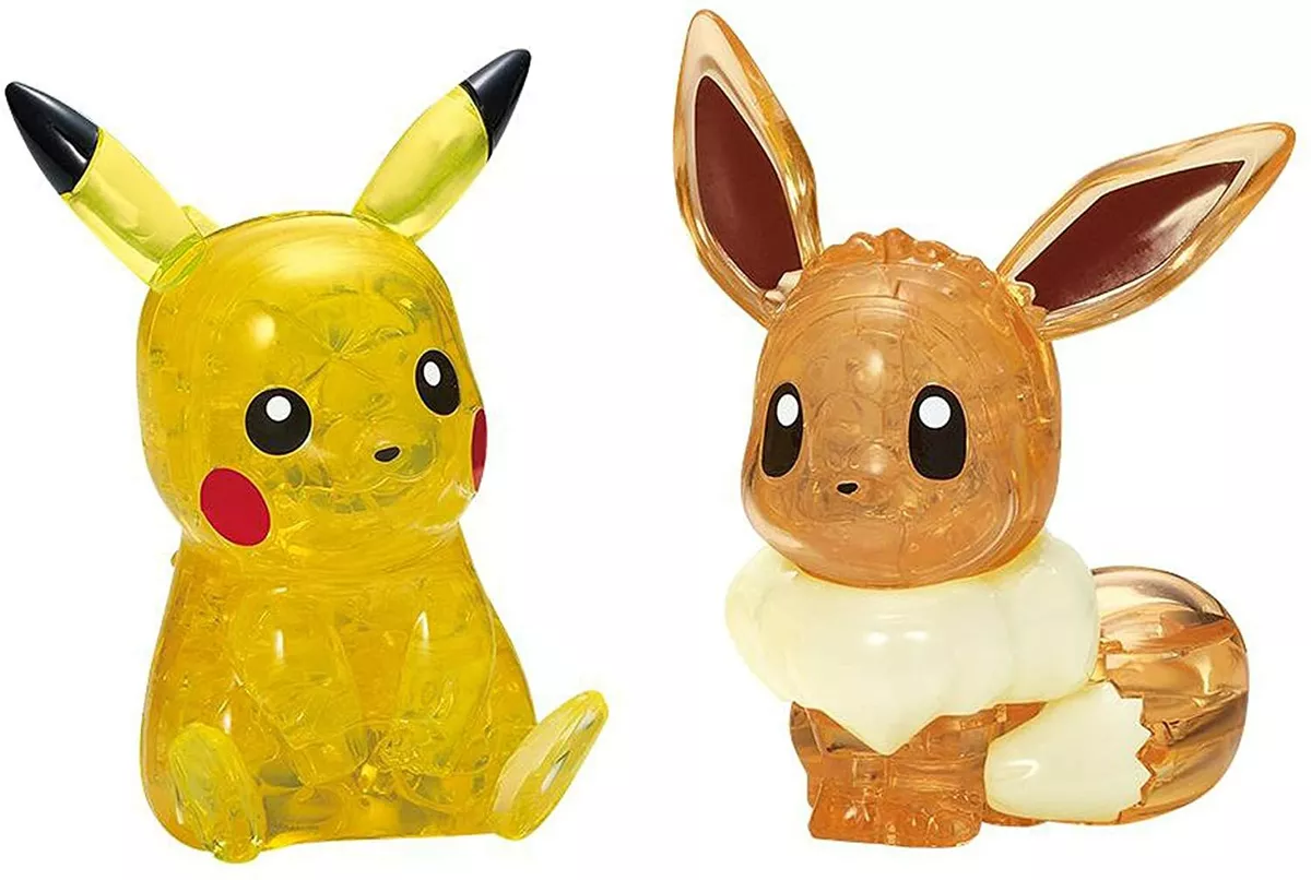 Pikachu & Eevee Crystal 3D Puzzle Pokemon 48 Pieces Beverly 50247 Japan  Impor