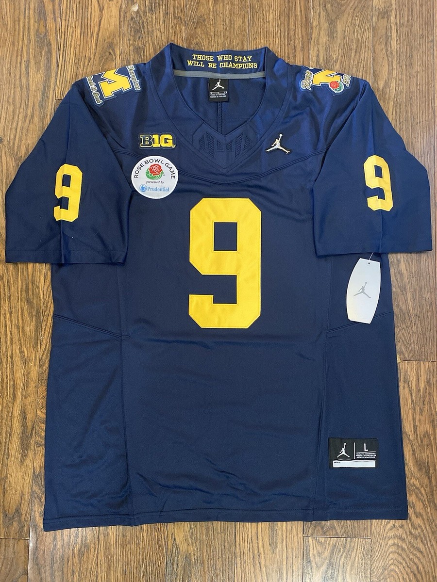 JJ McCarthy #9 Michigan Wolverines Rose Bowl🌹Jersey Embroidered