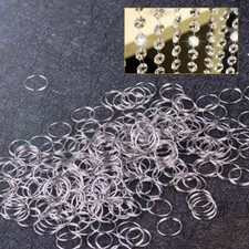 500pcs 11mm Steel Rings Circle Chandelier Lamp Beads Prism Crystal Connectors