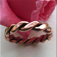 Solid Copper Ring Thick Twist Band CR021 Available in sizes 5 to 11
