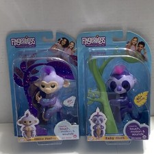 Fingerlings Lot of 2 Rare purple Glitter Monkey and Baby Sloth Both Sealed NIP