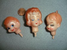 Celluloid 2 Girls and 1 Boy Heads - Japan - Vintage