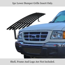 Fits 01-03 Ford Ranger 2WD Lower Bumper Black Billet Grille Grill Insert