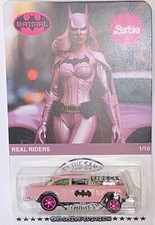 Pink '55 Chevy Bel Air Gasser CUSTOM Hot Wheels Barbie Batgirl Series w/ Pink RR