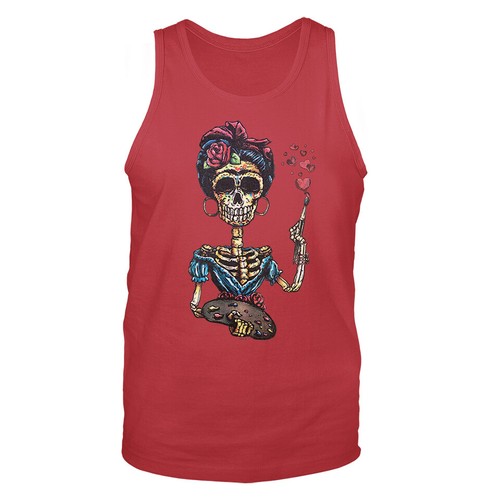 Camiseta sin mangas gráfica Frida el día de la muerte - Imagen 6 de 8