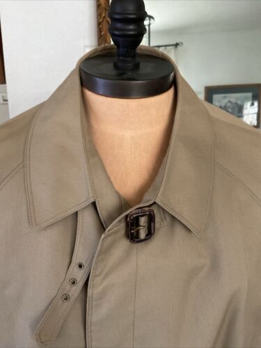 VTG Men’s Christian Dior Monsieur Trench Coat Tan 46R Wool Insert Belted Read! - Picture 2 of 16