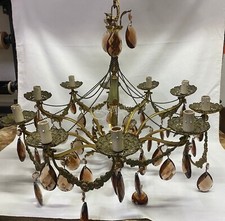 Lampadario vintage da soffitto 10 lumi 51x70 cm arredo arredamento d'epoca