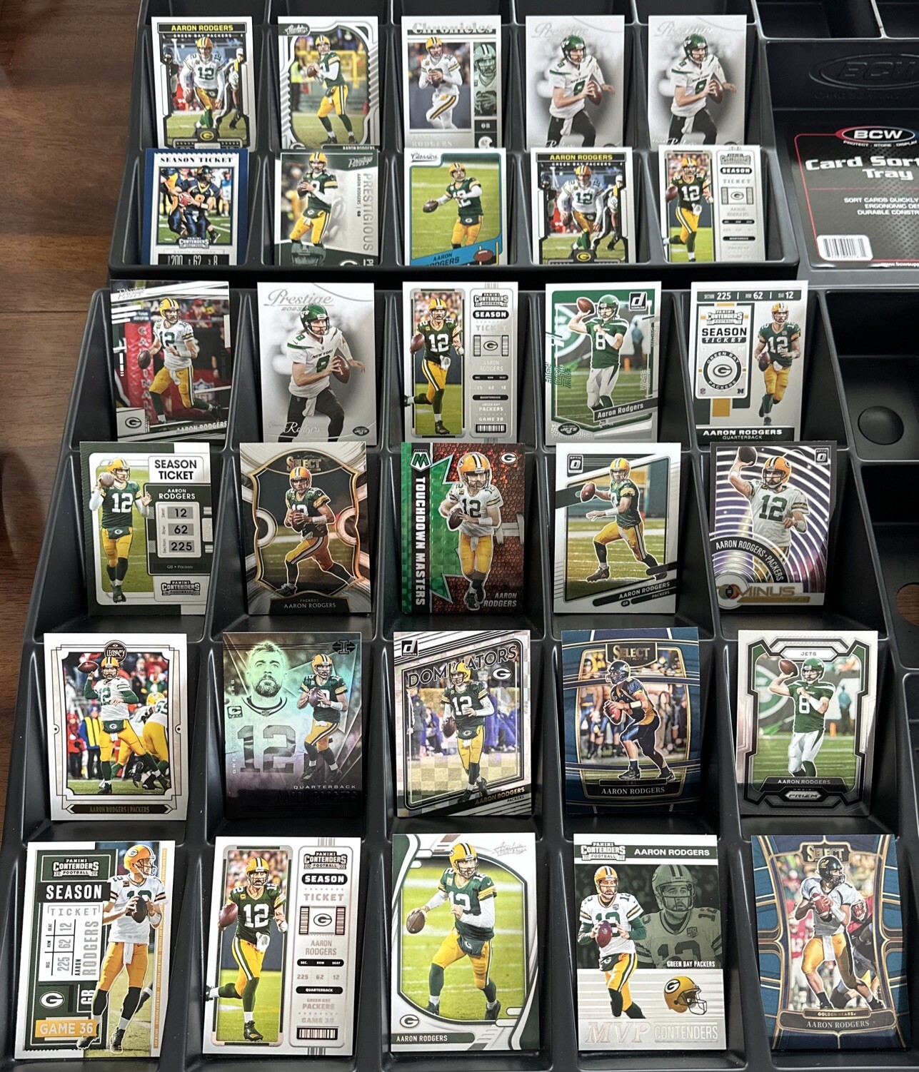 Aaron Rodgers 30-Card Lot Featuring Panini Illusions Optics Select Prestige Donruss NFL Collectibles