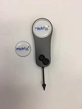 Pitchfix Fusion Single Prong Divot Tool Gunmetal/Black, with extra marker