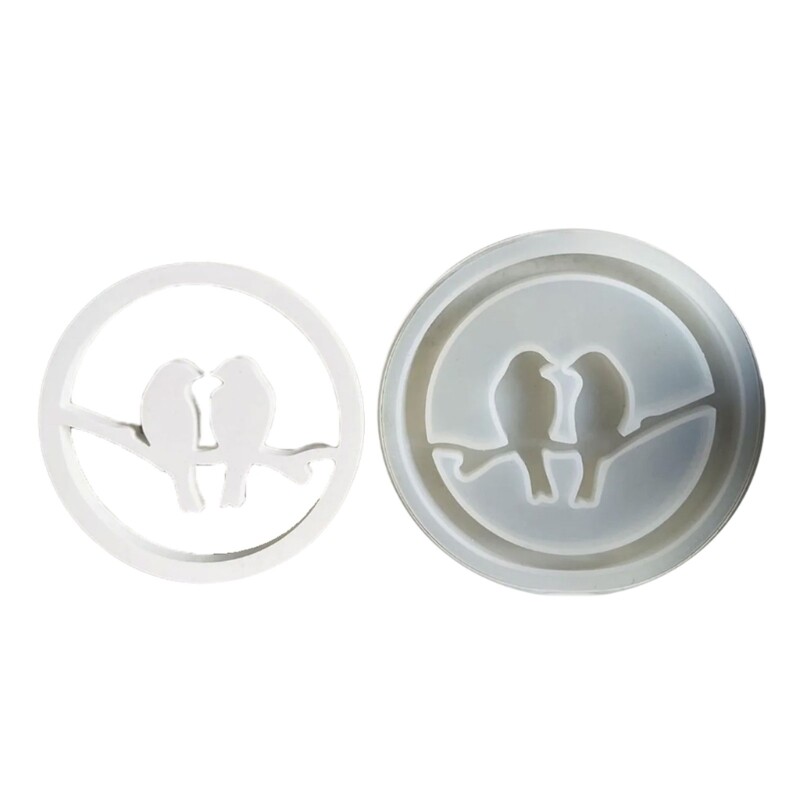 Romantic Couple Bird Wreath Silicone Mold for DIY Crafts