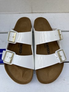 birkenstock arizona white patent leather