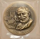 STERLING SILVER ERNEST HEMINGWAY Round Coin Commemorative