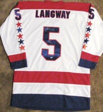 Rod Langway Autographed White Custom Jersey - Washington Capitals - HOF 02 Insc