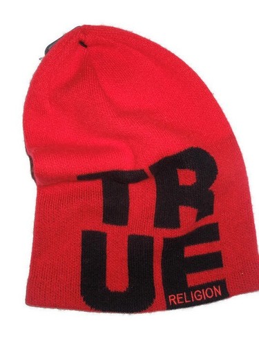 Red Slouchy Knit Beanie Hat retail 