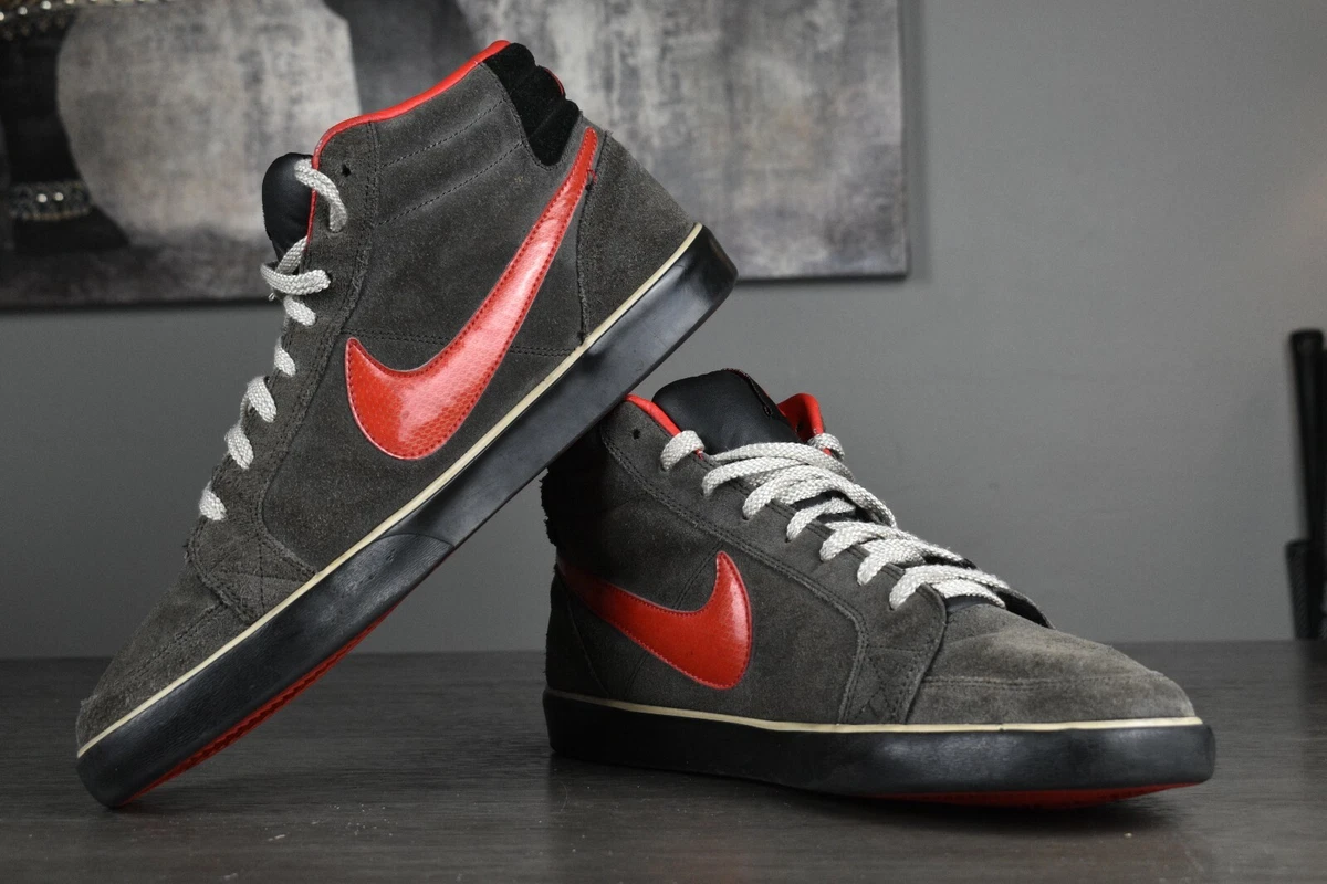Nike NYX Mrtyr Mid Newsprint Comet Red Men s Size 13 Grey Black 368959 061