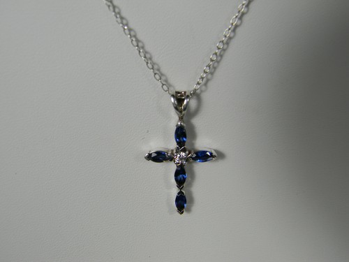 Avon Sterling Silver Lab Sapphire and 
