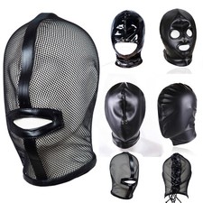Headgear Open Mouth Open Eyes Breathable Mesh Hood Mask Head Bondage Harness