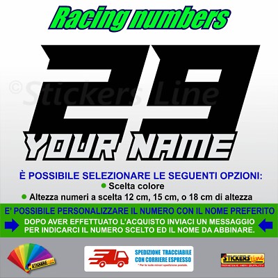 Adesivi Numeri Racing Personalizzabili - Sticker Per Casco, Moto E Auto - Foto 9
