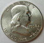 1958 Silver Ben Franklin Half Dollar -Choice UNC- (#717t)