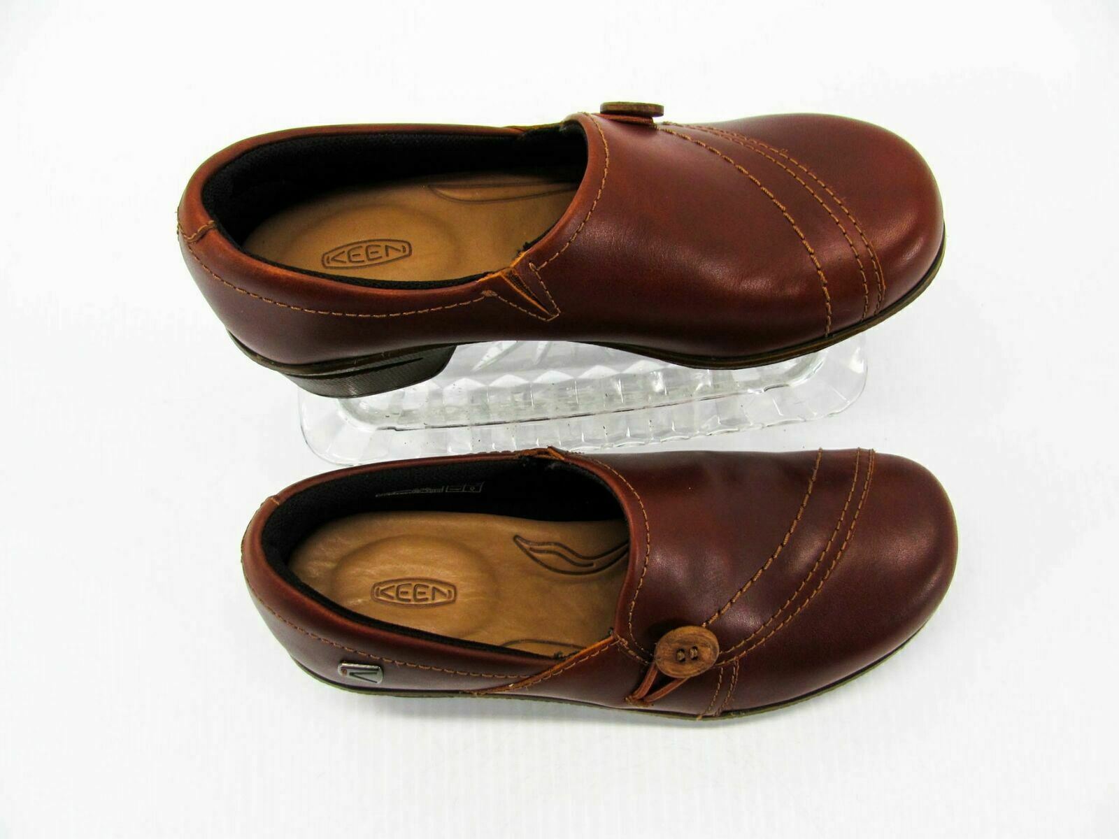 Keen scarpa donna Mora bottone taglia 5 5M zoccolo marrone usata qp