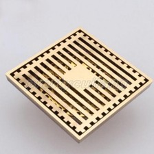 Antique Brass 100mm Square Floor Waste Grates / Shower Drain Phr026