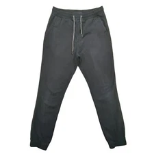 Aeropostale Jogger Pants Mens XS Black Casual Elastic Waist Cuffed Tapered