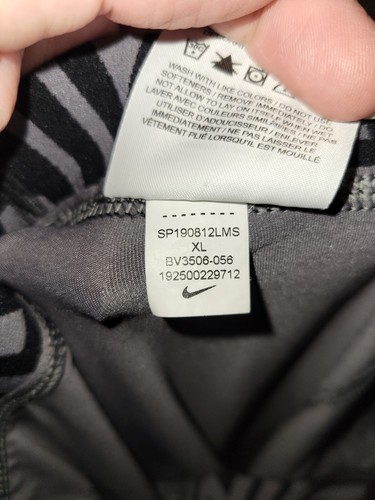 NIKE PRO 3/4 Tights COMPRESSION Size YOUTH XL Poly Spandex GRAY & BLACK - Picture 5 of 5