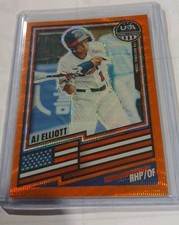 2026 Panini USA Stars & Stripes AJ Elliott ORANGE WAVE PRIZM SP #'d /75 