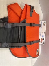 Outward Hound Granby Splash Life Jacket Orange/Grey Size XL 85 To 100 Lbs. New 
