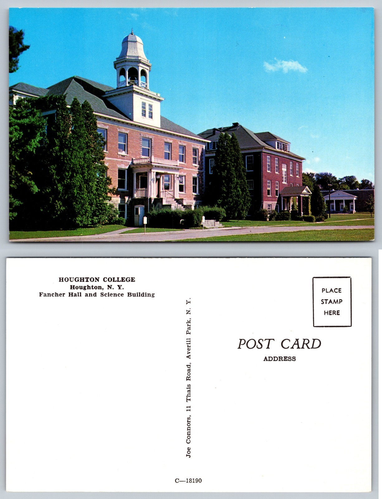 Houghton College Fancher Hall Science Building Postcard