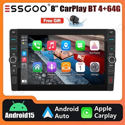 8'' Android 15 Car Stereo Radio 2DIN 4+64GB GPS Navi USB WiFi Carplay SWC BT+AHD