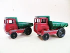 2x MATCHBOX LESNEY 2 MUIR HILL SITE DUMP TRUCKS/DUMPERS. COMPLETE, VINTAGE.