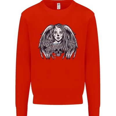 Heaven & Hell Angel Skull Day of the Dead Mens Sweatshirt Jumper