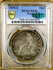 1878-S PCGS XF45 Trade Dollar - PCGS Gold Shield - CAC Stickered