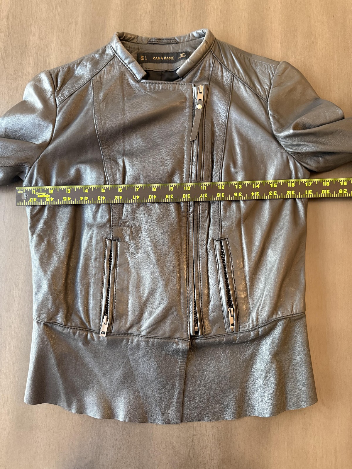 Zara Basic Leather Jacket Womens Small Black Moto… - image 20