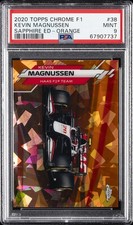 2020 TOPPS CHROME FORMULA 1 SAPPHIRE EDITION ORANGE KEVIN MAGNUSSEN 18/25 PSA 9