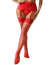 Plus Size Garter Belt Stocking Set Lace Garter Belt High Waisted with 6 Wide ...